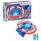 Avengers Marvel Mech Strike Captain America Strikeshot Shield Role Play Toy with 3 NERF Darts, Pull Handle to Expand, for Kids Ages 5 and Up